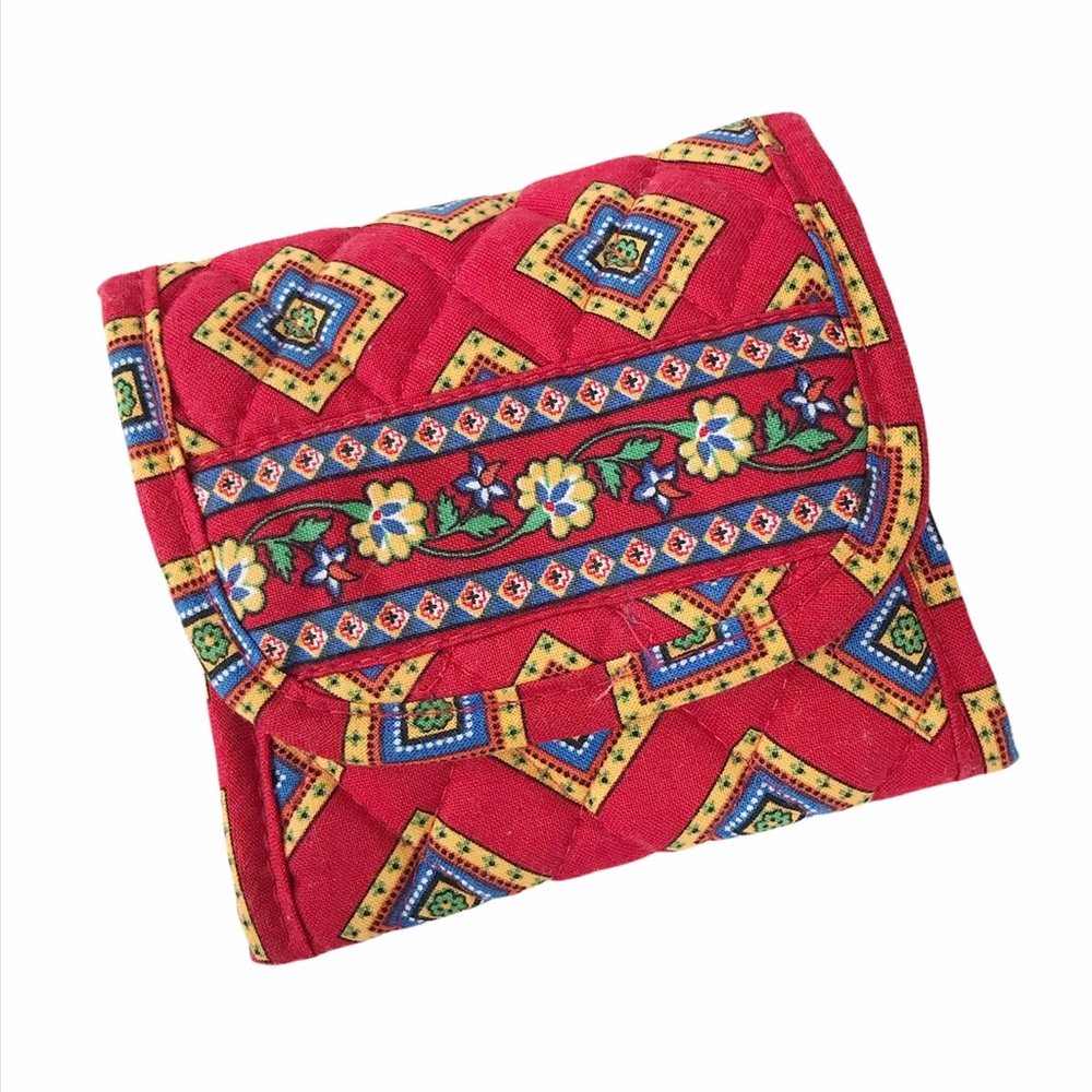 Vera Bradley Pocket Wallet Villa Red Diamond New